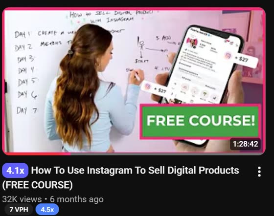 Instagram digital products video, 32K views
