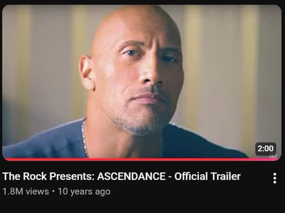 The Rock, Ascendance trailer, 1.8M views
