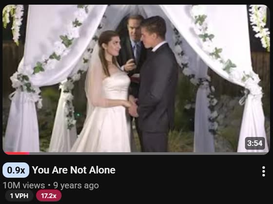 You Are Not Alone wedding video, 10M views