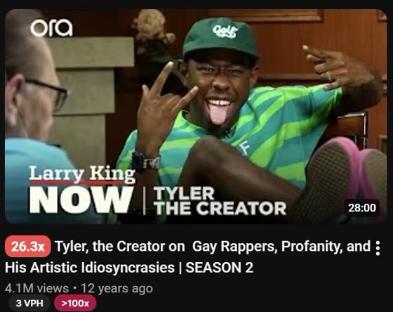 Larry King Now, Tyler the Creator interview, 4.1M views