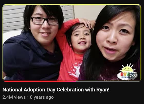 Ryan's World adoption day video, 2.4M views